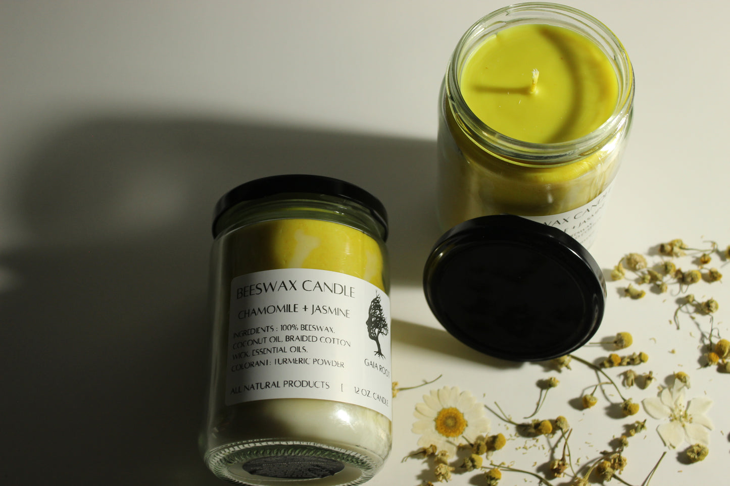 BEESWAX CANDLES CHAMOMILE + JASMINE