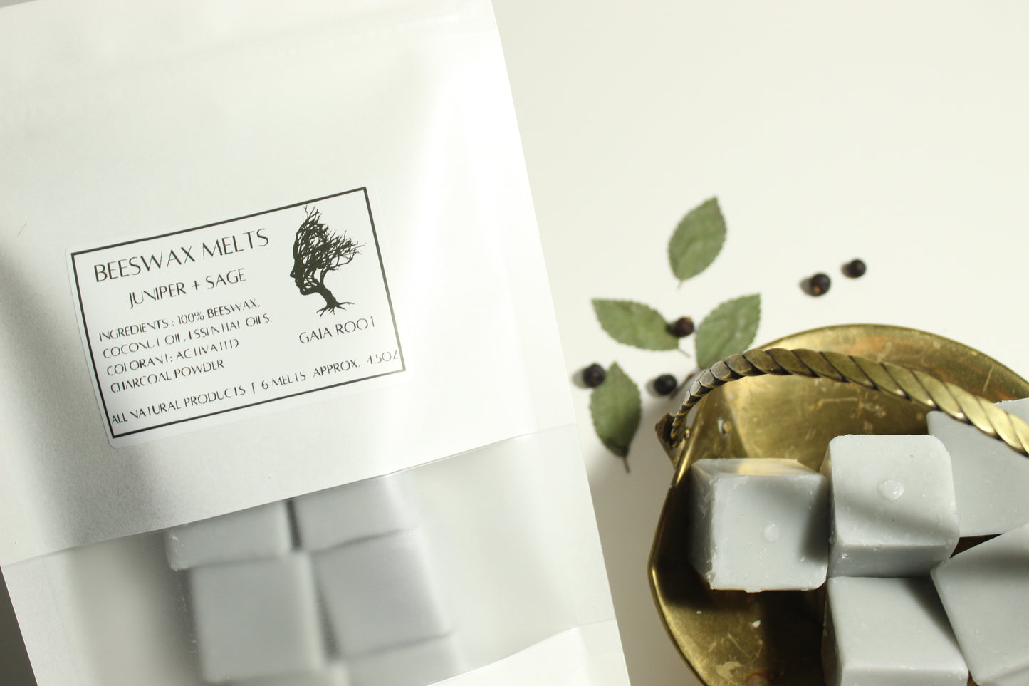 BEESWAX WAX MELTS JUNIPER + SAGE