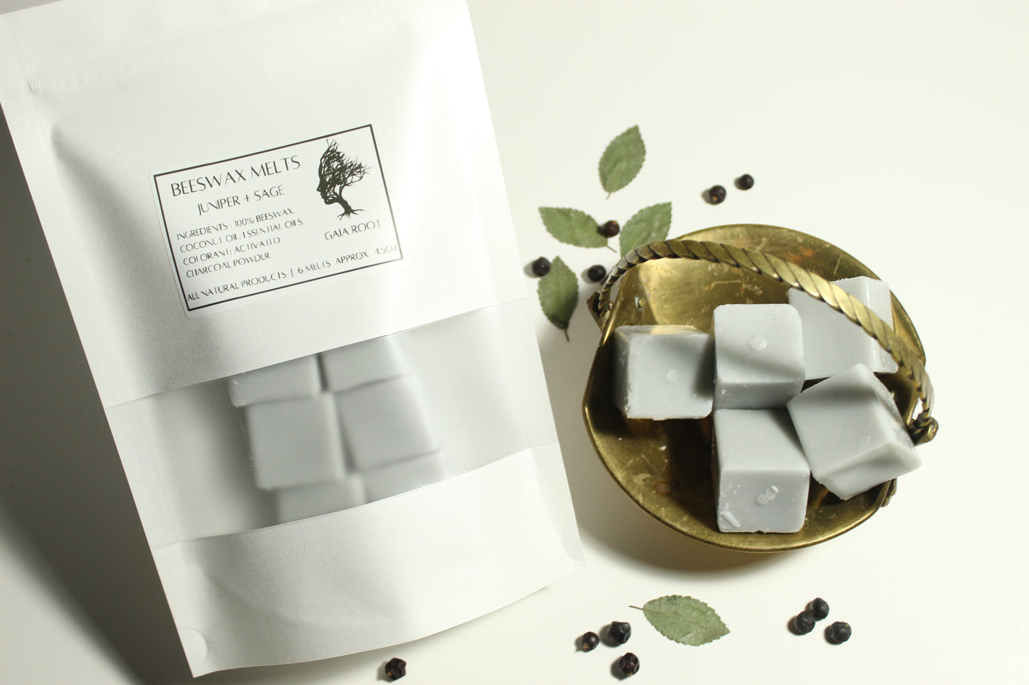 BEESWAX WAX MELTS JUNIPER + SAGE