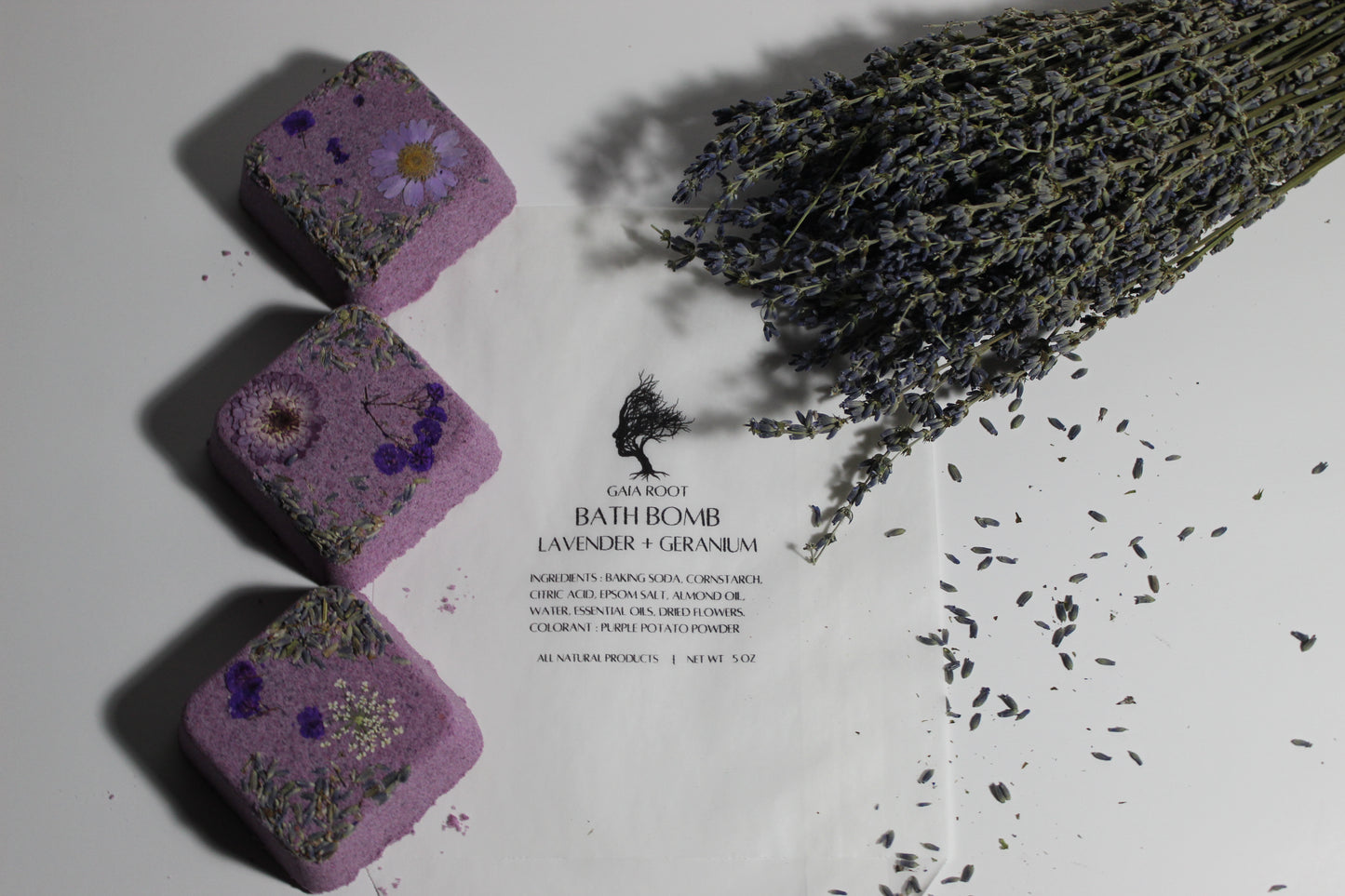 BATH BOMB  LAVENDER + GERANIUM