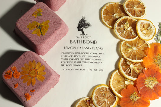 BATH BOMB  LEMON + YLANG YLANG