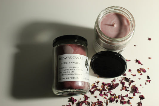 BEESWAX CANDLE  MYRRH + VANILLA