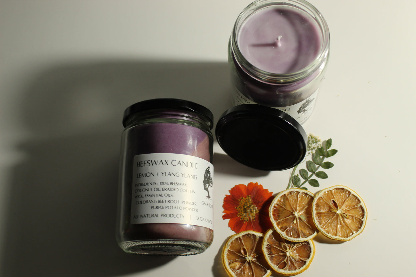 BEESWAX CANDLE  LEMON + YLANG YLANG