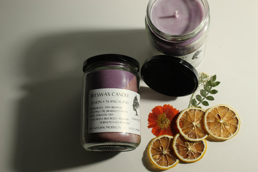BEESWAX CANDLE  LEMON + YLANG YLANG