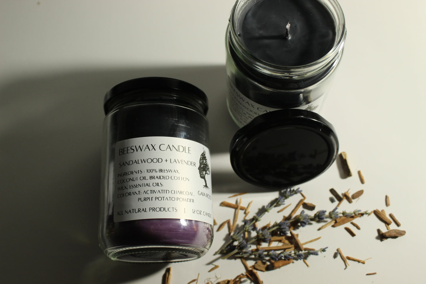 BEESWAX CANDLES  SANDALWOOD + LAVENDER