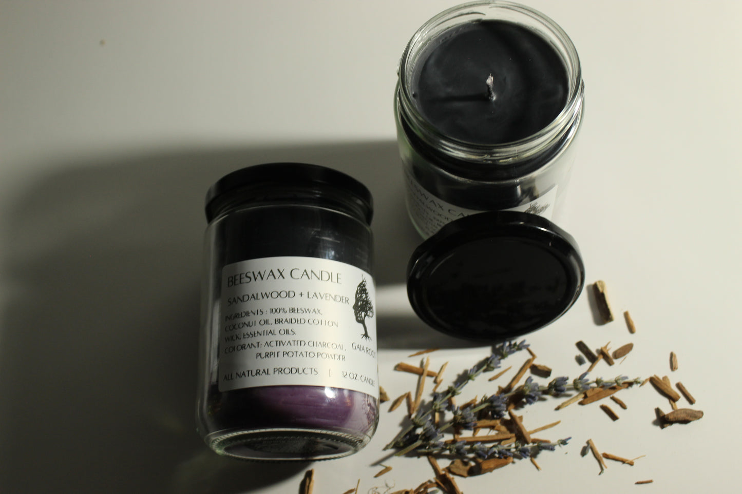 BEESWAX CANDLES  SANDALWOOD + LAVENDER