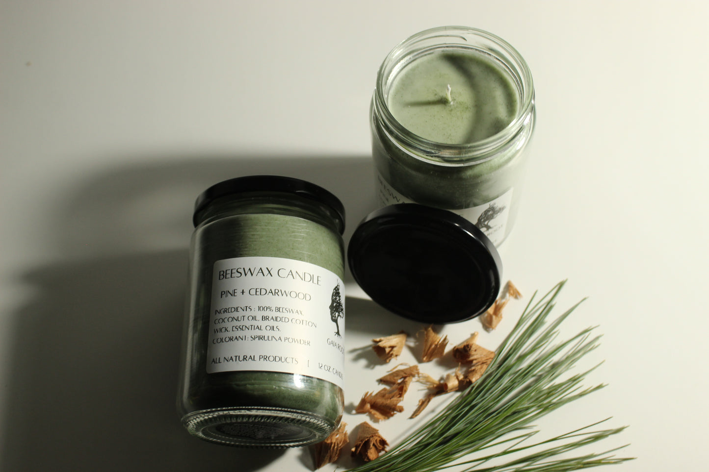 BEESWAX CANDLES  PINE + CEDARWOOD
