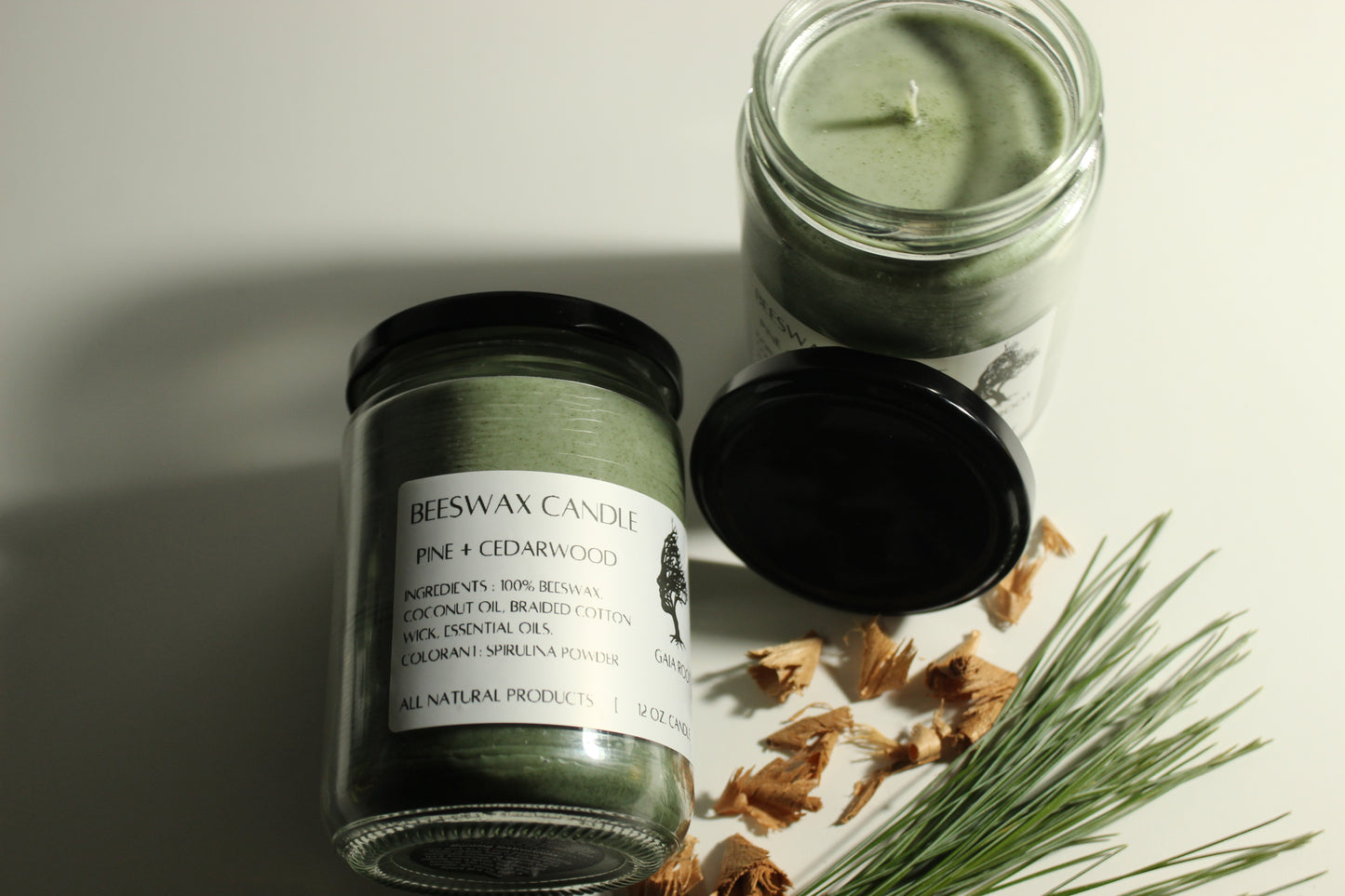 BEESWAX CANDLES  PINE + CEDARWOOD