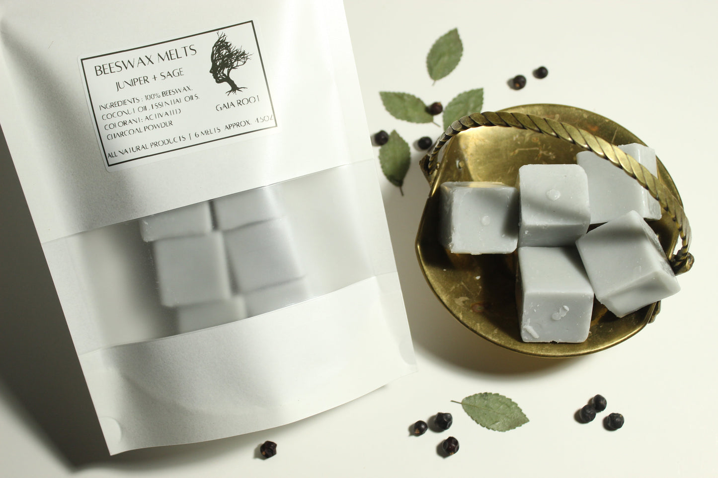 BEESWAX WAX MELTS  JUNIPER + SAGE